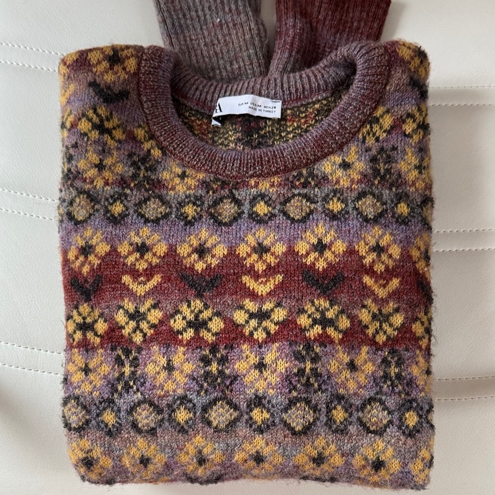 Zara Multicolor Fair Isle Sweater